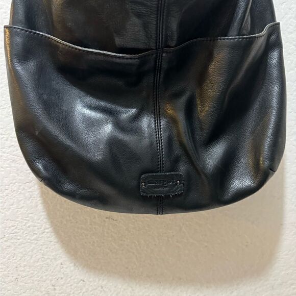 Margot hobo Genuine Black Leather shoulder bag - Picture 3 of 12